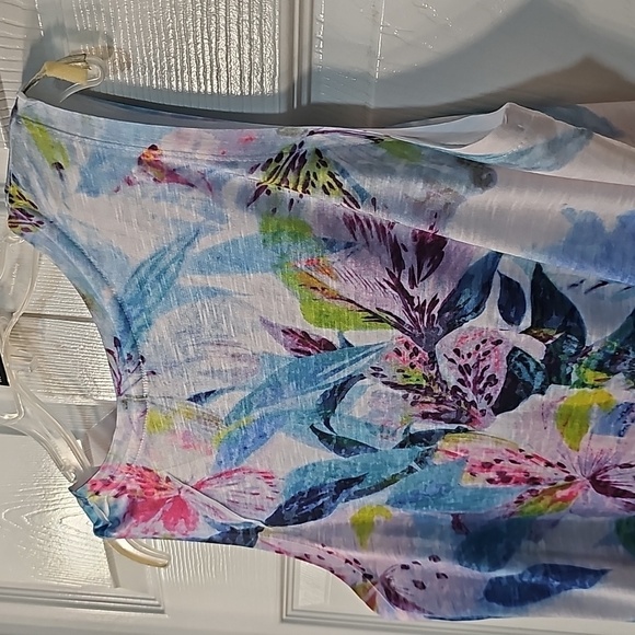 NWOT Time and Tru Sleeveless Floral Top Lace Beading Large - Picture 7 of 13